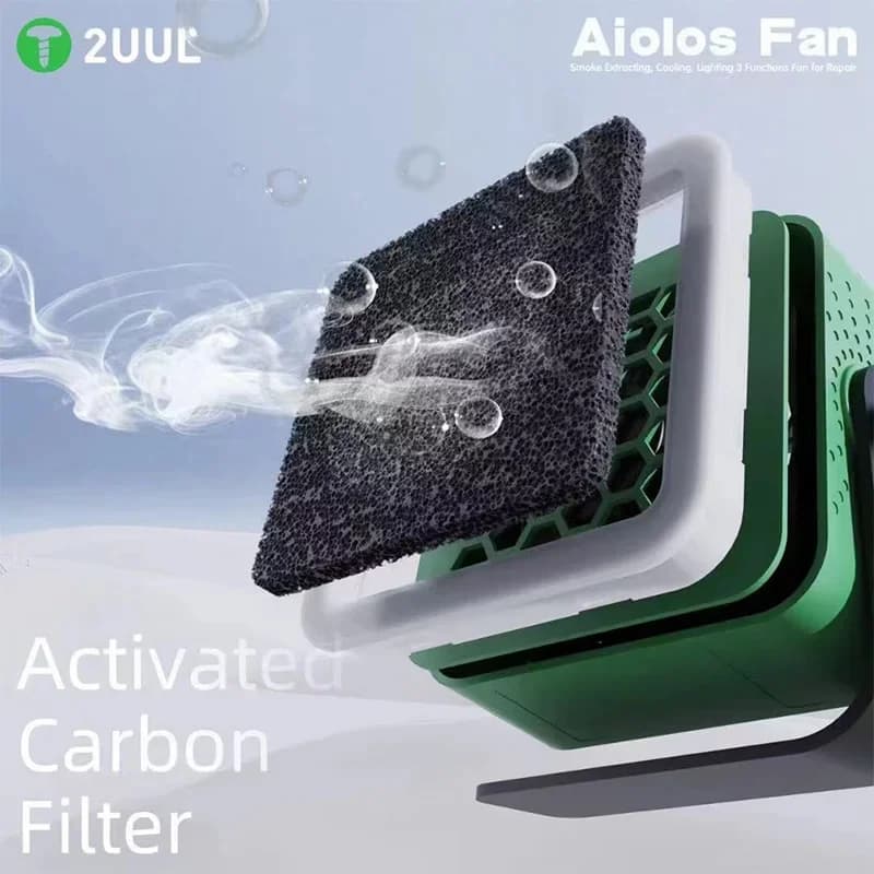 مروحة استخراج دخان 2UUL Aiolos مع وظيفة إضاءة، مروحة تبريد لصيانة الهواتف المحمولة ولحام اللوحة الأم - 4