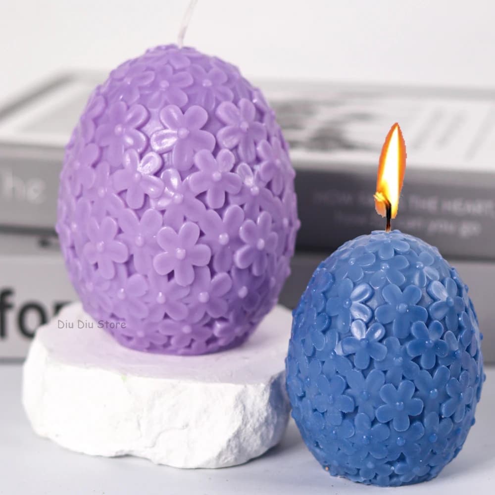 Carving Flower Egg Candle Silicone Mold DIY Catharanthus Ball Making Kit Aromath Soap Plaster Resin Cake Baking Molds Home Decor - 6