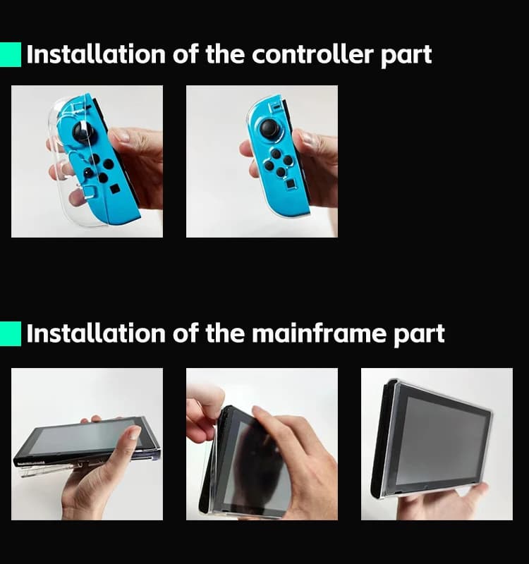 Data FrogTPU soft transparent shell protective case clear frame protector case for switch oled game console accessories - 5