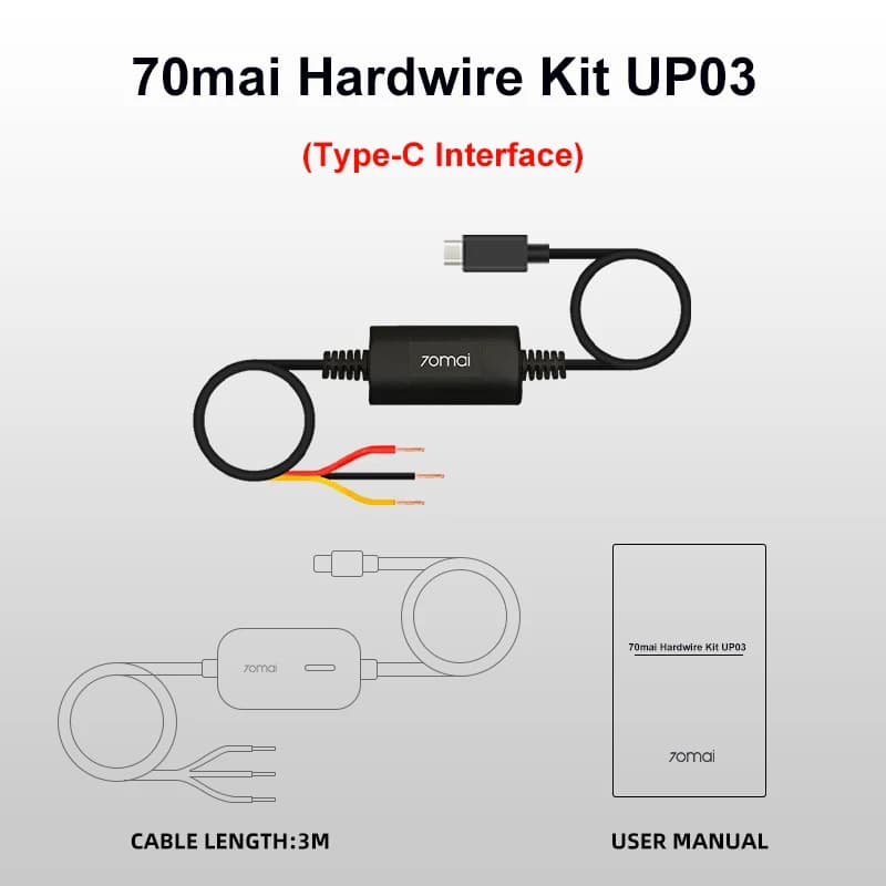 70mai Adjustable Hardwire Kit UP06, 70mai Hardwire Kit UP03, Type-C Interface 24H Parking Surveillance 70mai UP03 70mai UP06 - 5