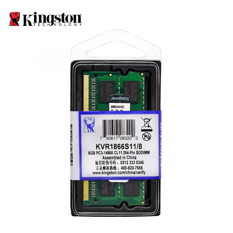 ذاكرة رام للابتوب من كينجستون DDR3L DDR3 بسعة 8 جيجابايت و4 جيجابايت بترددات 1066 ميجاهرتز و1333 ميجاهرتز و1600 ميجاهرتز و1866 ميجاهرتز SO-DIMM PC3-8500 10600 12800 لاجهزة النوت بوك DDR3 بقناة مزدوجة - 2