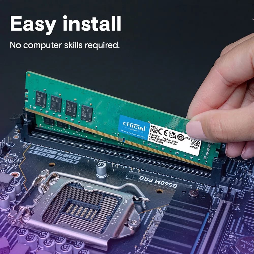 ذاكرة رام كروشيال DDR4 بسعة 4/8/16/32 جيجابايت بتردد 2133/2400/2666/3200 ميجاهرتز لذاكرة سطح المكتب UDIMM 288-Pin متوافقة مع إنتل وAMD رايزن - 4