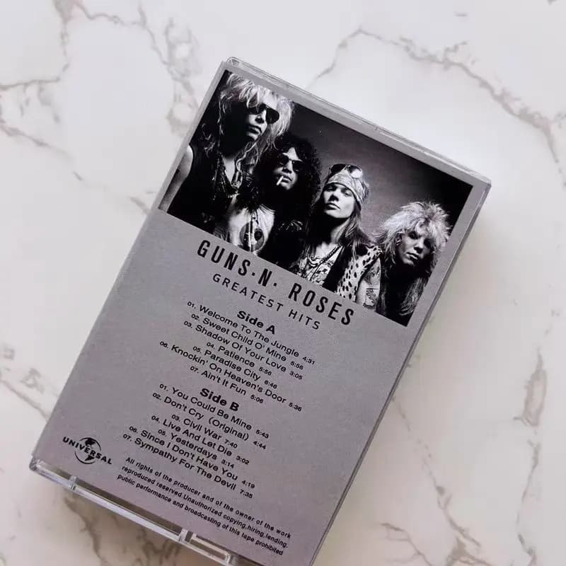Hard Rock Guns N' Roses Axl Rose Music Tape Greatest Hits Album Sweet Child O Mine Cassettes Cosplay Walkman Car Soundtracks Box - 2