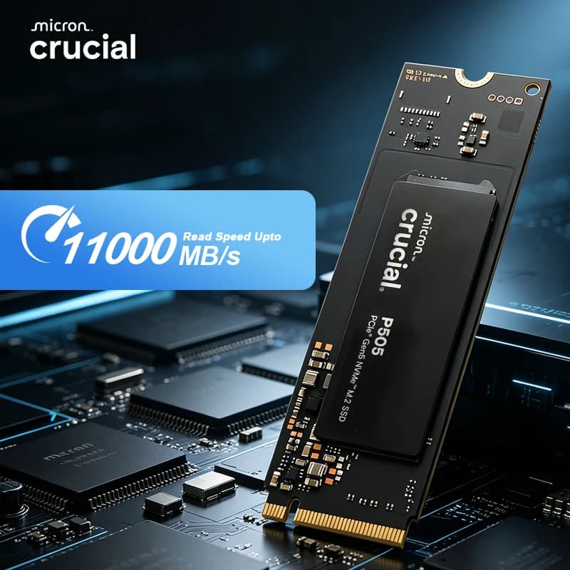 قرص صلب داخلي Crucial P505 SSD بسعة 2 تيرابايت وسرعة PCIe 5.0 NVMe M.2 2280 متوافق مع أجهزة الكمبيوتر المحمولة والمكتبية للاعبي الكمبيوتر (حزمة OEM)