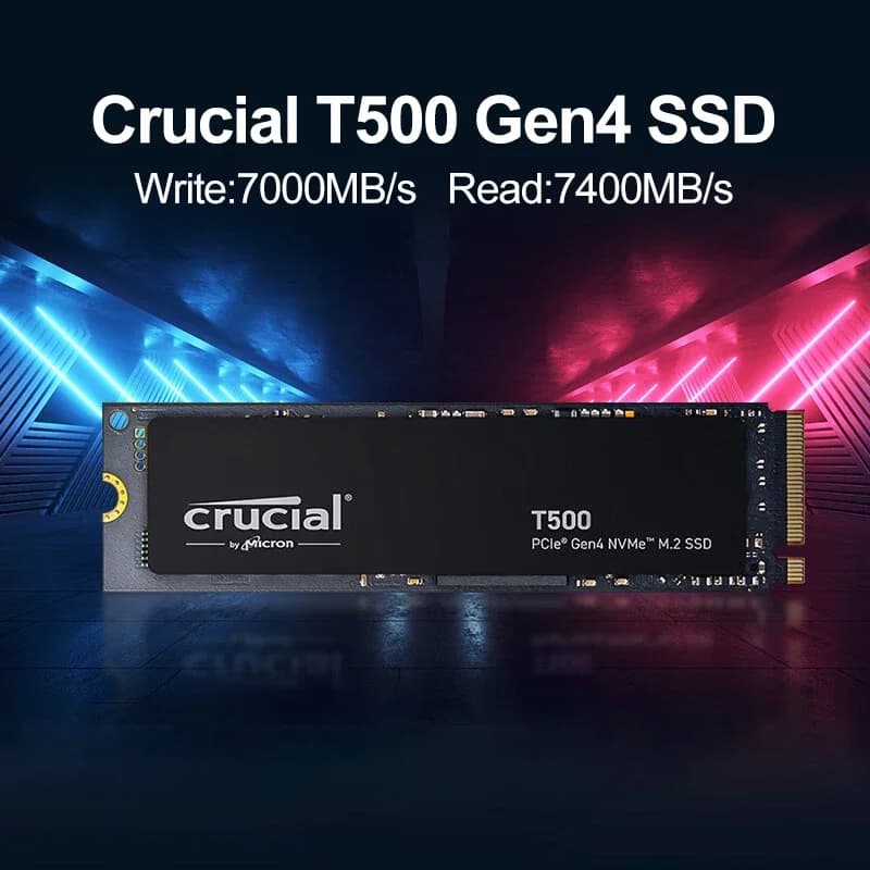 Crucial T500 1TB PCIe Gen4 NVMe M.2 SSD 7300MB/s High Speed Gaming Drive,Fit PS5 Laptop PC,OEM Original CT1000T500SSD8 - 3