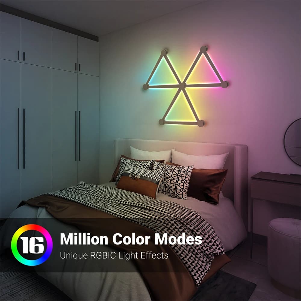 ضوء تجميع دي واي واي ضوء جو ضوء جدار ذكي RGB مصباح تحكم صوتي لغرفة الألعاب غرفة نوم بار ديكور ضوء ليلي - 3