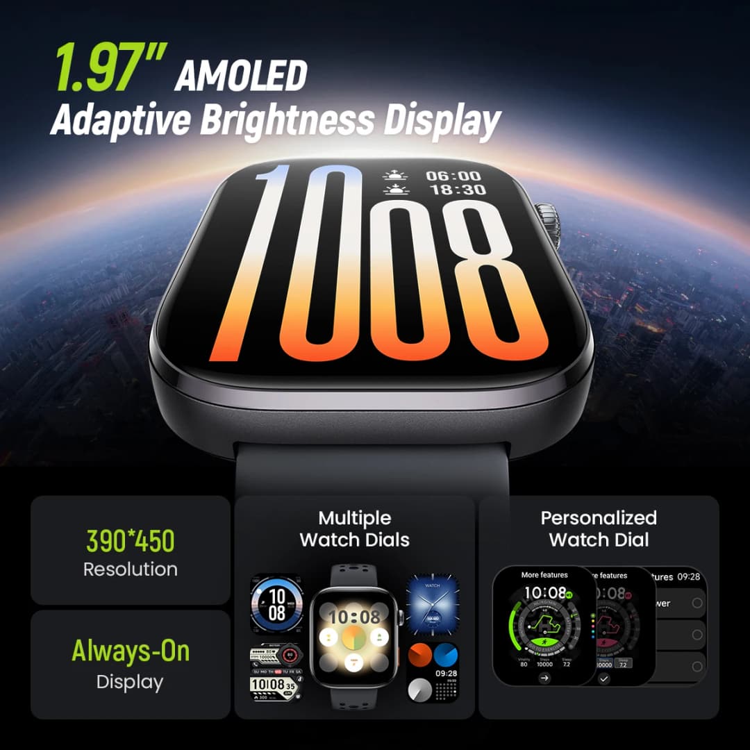 ساعة ذكية HAYLOU Watch Hyper بشاشة AMOLED 1.97 بوصة تدعم نظام تحديد المواقع المزدوج والبوصلة والخرائط دون اتصال والرد على الرسائل مقاومة للماء حتى 50 متر - 3