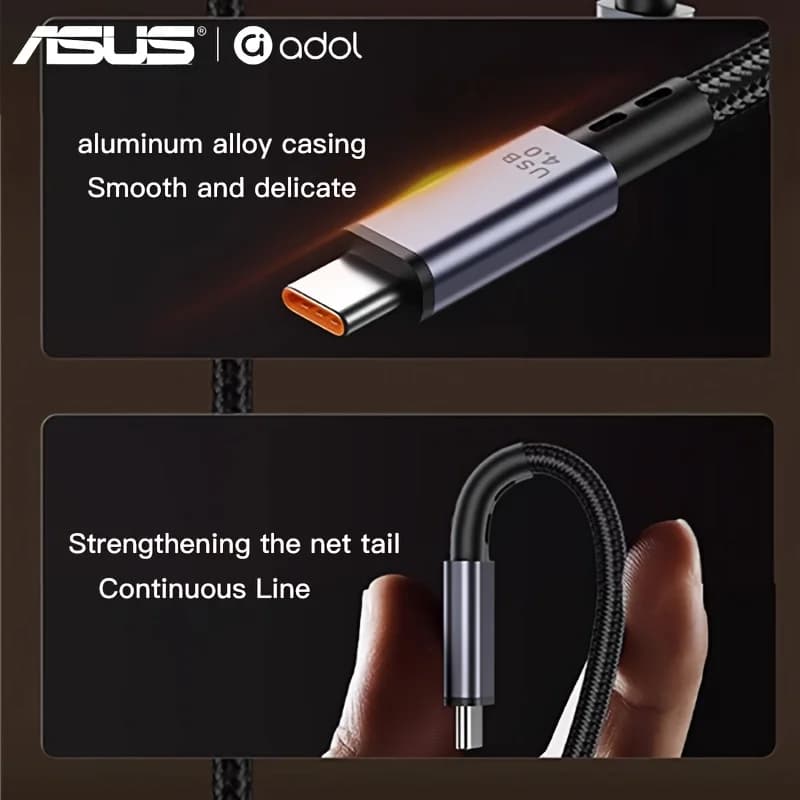 ASUS USB4 Cable 40Gbps 240W 8K For Thunderbolt 4 Type C Fast Charging Thunderbolt3 USB 4.0 USB C to C Data Transfer Cable - 2