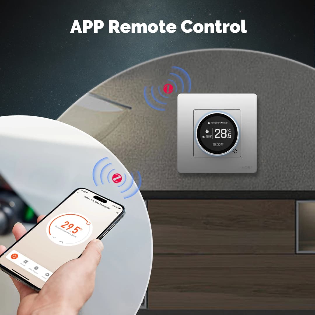 منظم حرارة ذكي MOES Tuya ZigBee مقبض سلسلة Star Ring متحكم درجة حرارة غلاية ماء تسخين كهربائي مع Alexa Google - 3