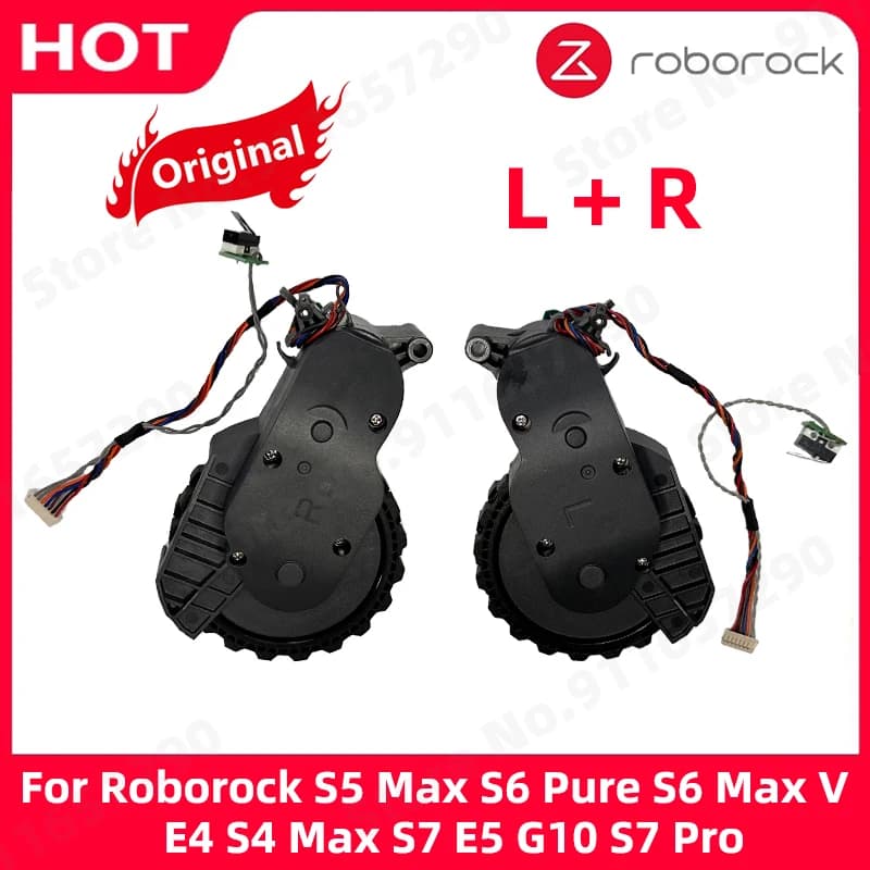 إكسسوارات جهاز تنظيف Roborock S5 Max S6 Pure S6 MaxV E4 S4 Max S7 E5 G10 S7 Pro، عجلات سير يسرى ويمنى أصلية