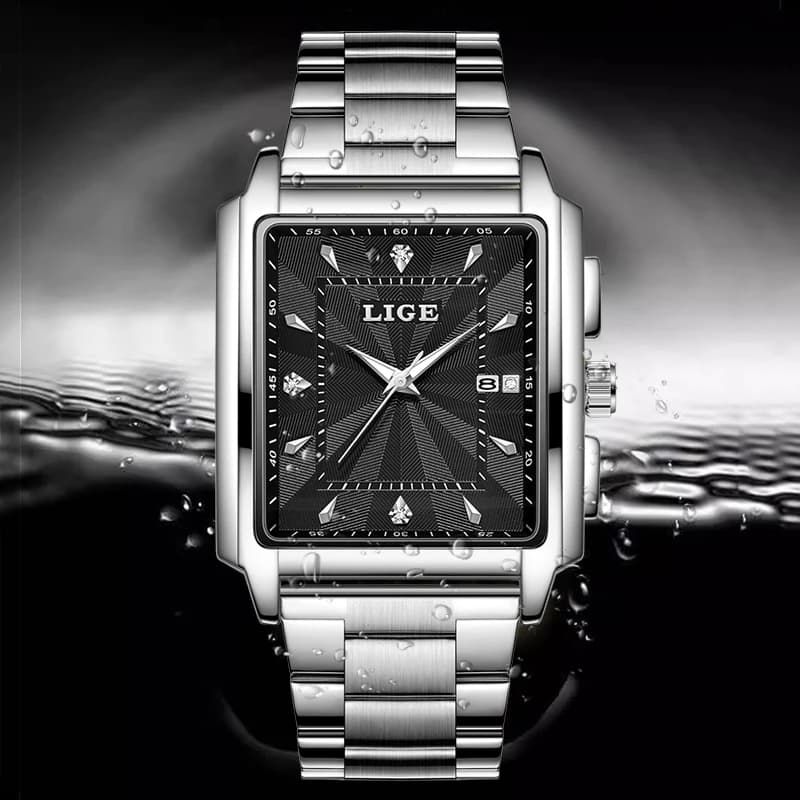 Relogio Masculino LIGE Fashion Military Watch Men Square Mens Watches Top Brand Luxury Waterproof Quartz Chronograph Wristwatch - 3