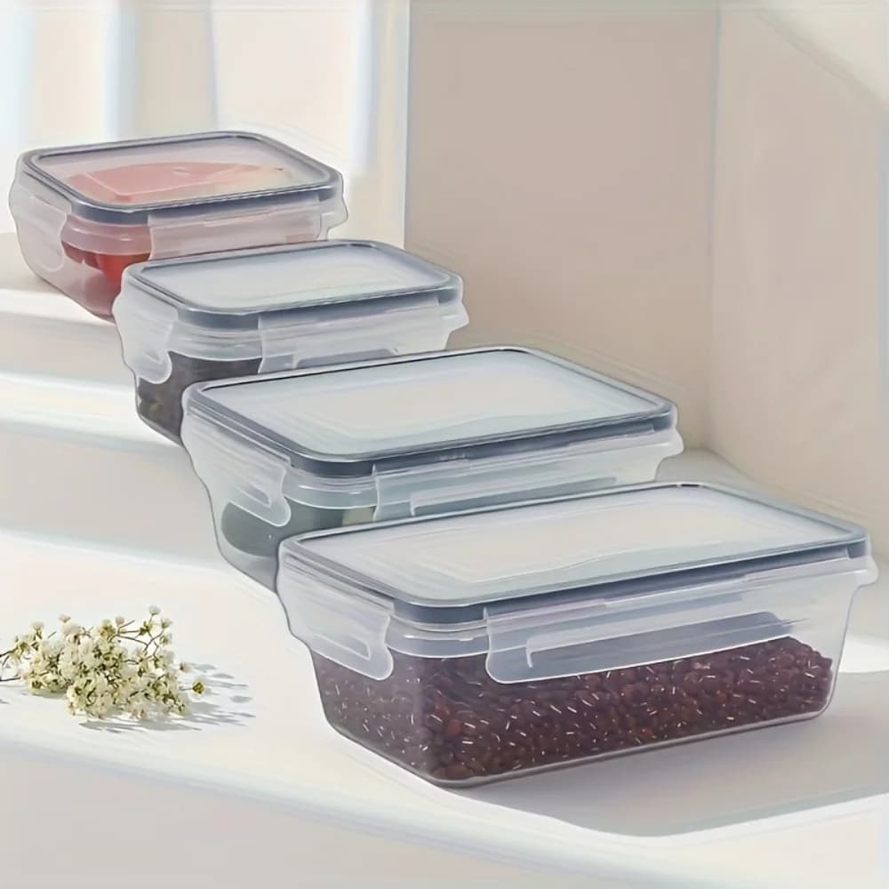 8 قطع حاويات طعام محكمة الغلق خالية من BPA مع أغطية قابلة للقفل - آمنة للميكروويف/الفريزر تخزين بلاستيك PP للسلع الجافة/الفواكه/الخضروات - 2