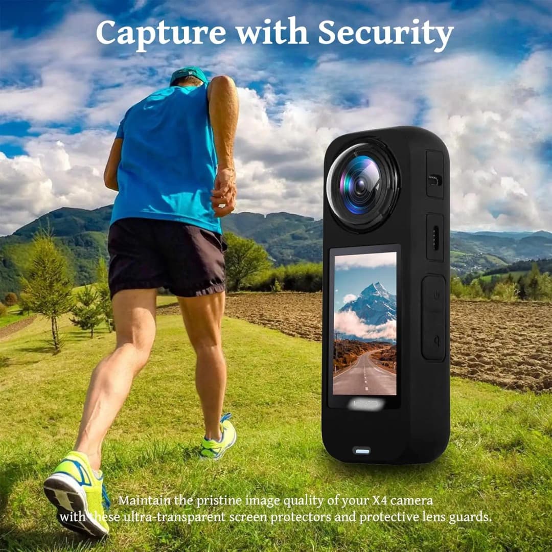 ملحقات insta360 X4 قاعدة سيليكون لسطح المكتب غطاء عدسة حقيبة تخزين جراب سيليكون إطار واقي عدسة لكاميرا insta360 X4 - 5