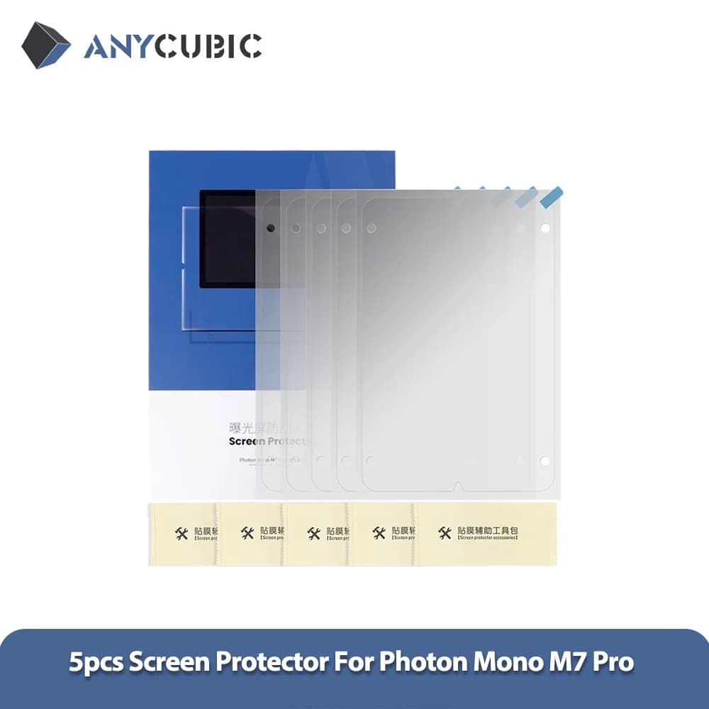حامي شاشة طابعة ثلاثية الأبعاد أصلية من ANYCUBIC 5 قطع/مجموعة لطابعة Photon Mono M7 Pro LCD ثلاثية الأبعاد 243*165*13 ملم