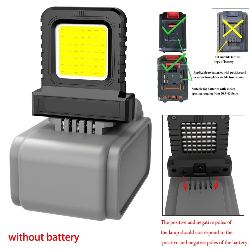1/2/3Pcs 14W LED Camping Lantern Mini Pocket Work Light Inspection Power Tool LED Work Light  For 20V-21V Lithium Batteries