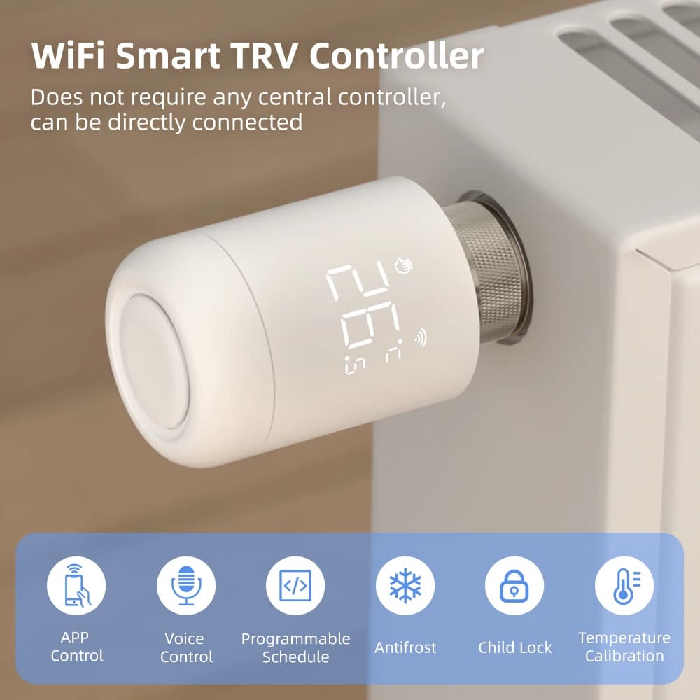 AVATTO Tuya 1-6 قطع صمام مشغل مبرد ترموستاتي ذكي للتحكم في درجة الحرارة يعمل مع Alexa وGoogle Home - 2