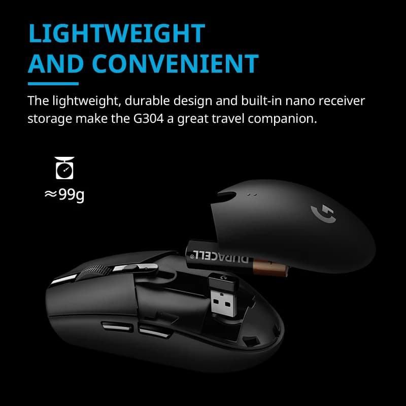 فأرة ألعاب لاسلكية Logitech G304، وزن 99g، دقة 12000DPI، 6 أزرار قابلة للبرمجة، مناسبة للألعاب والاستخدام المكتبي - 2