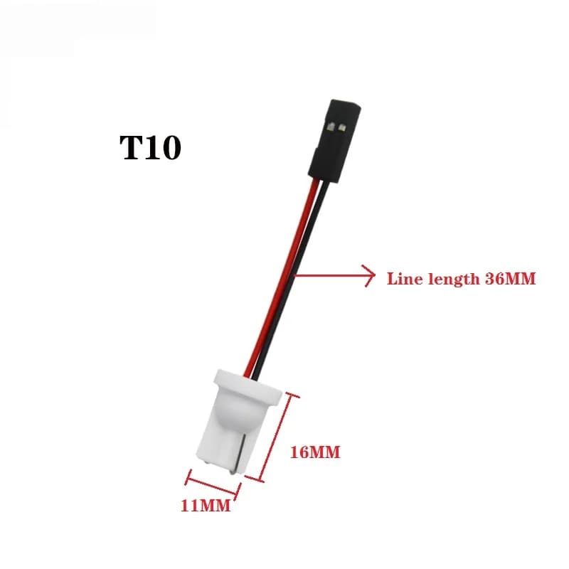 10 قطع T10 Ba9s T4w موصلات أسلاك كابلات لجميع سيارات LED لوحة قبة إضاءة مقبس حامل قابس محول دبابيس DC 12V - 3