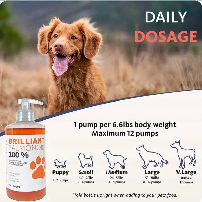 200ml Salmon Fish Oil for Pets, 21 Omega Fatty Acids, Natural Nutritional Supplement for Dogs and Cats - 2