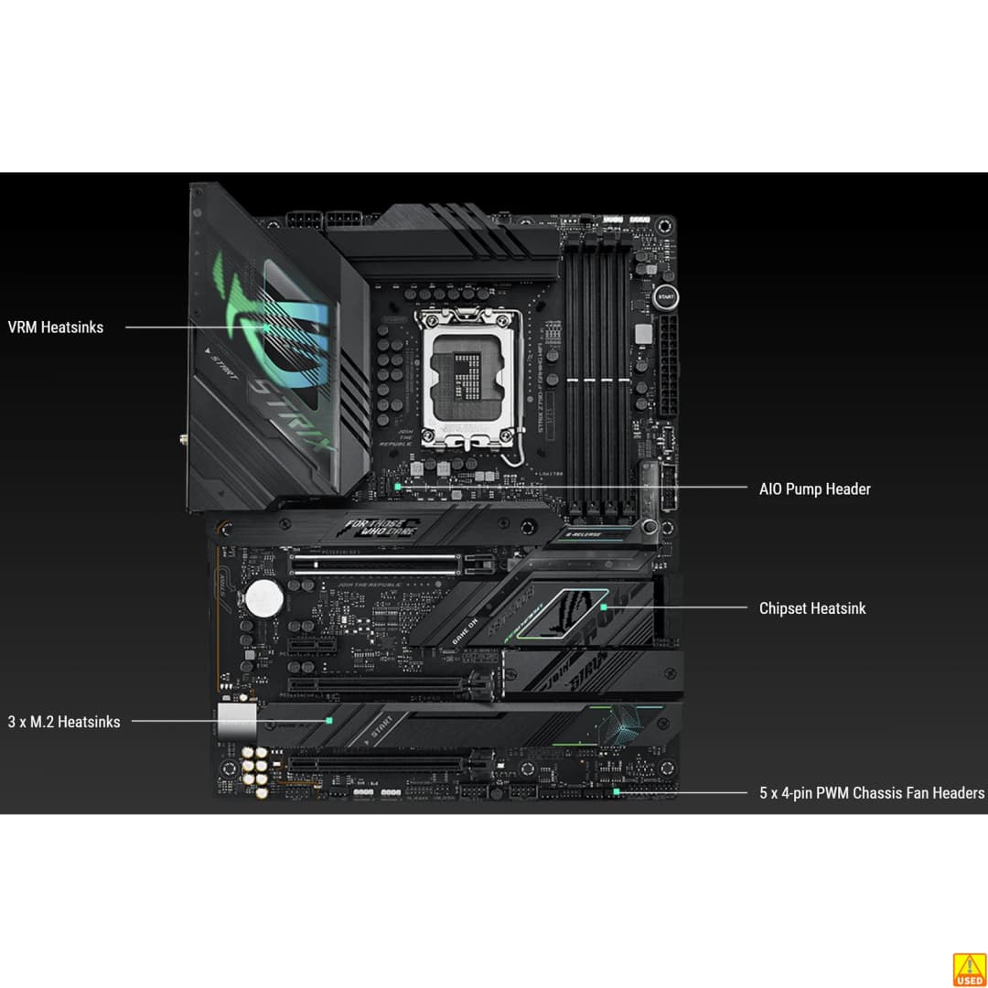 لوحة أم ASUS ROG STRIX Z790-F GAMING WIFI مقبس LGA1700 معالج DDR5 7800+(OC) MHz ذاكرة مجموعة شرائح Z790 لوحة رئيسية ATX - 3