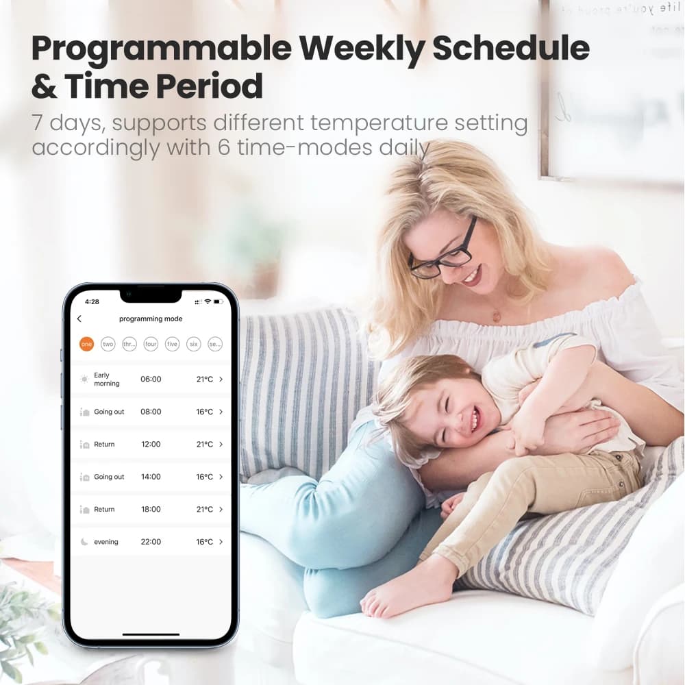 AVATTO 1-6 قطع مشغل مبرد ترموستات ZigBee، صمام تحكم بدرجة الحرارة ترموستات TRV سمارت، تويا أليكسا جوجل هوم - 2