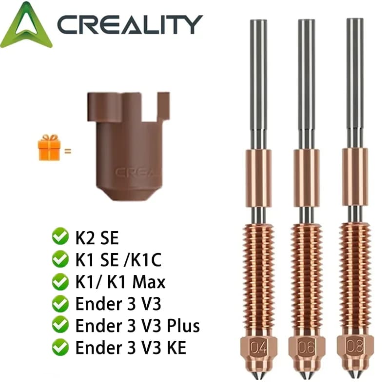 فوهة Creality Ender 3 V3/K1C، فوهة استبدال سريع مع غطاء سيليكون لطابعات K1C/Ender 3 V3/Ender 3 V3 Plus