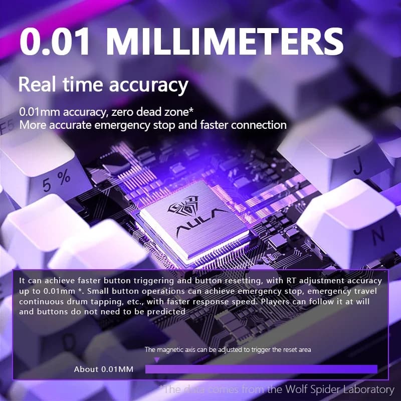 لوحة مفاتيح ميكانيكية سلكية AULA HERO84 HE، إضاءة RGB، إيقاع موسيقي، معدل استجابة 8K، مفتاح مغناطيسي، إكسسوارات كمبيوتر للاعبين - 3