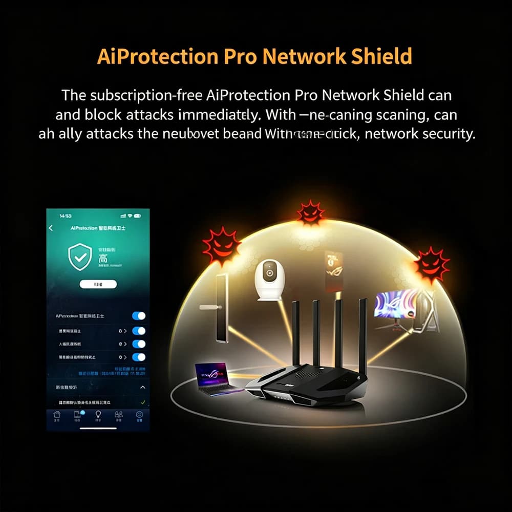 ASUS TUF Mini Whirlwind Pro WiFi7 BE6500 Gaming Router Wireless Home High Speed Gigabit Mesh - 2