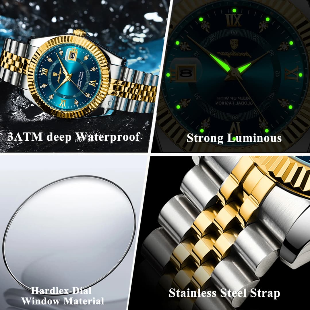 POEDAGAR Top Luxury Men's Watches Stainless Steel Date Quartz Man Clock Waterproof Luminous Business Fashion Watch For Men Reloj - 4
