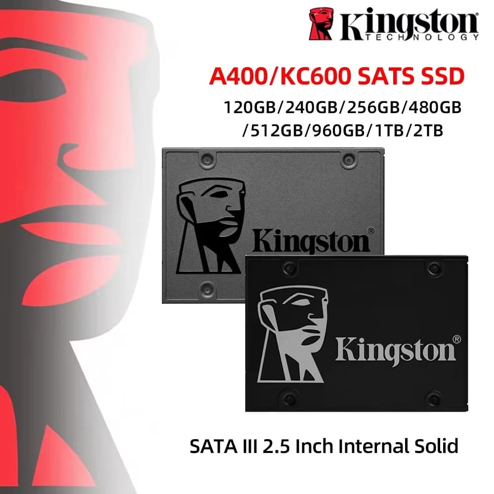 أقراص كينجستون A400 وKC600 SSD، سعات متعددة، SATA 3، 2.5 بوصة، داخلية، أقراص صلبة حالة ثابتة