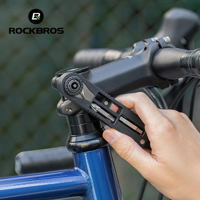 مجموعة مفاتيح دراجات ROCKBROS عالية القوة متعددة الوظائف محمولة رافعات إطارات دراجات مفتاح ربط براغي مجموعة قضيب فك إطارات الدراجات - 4