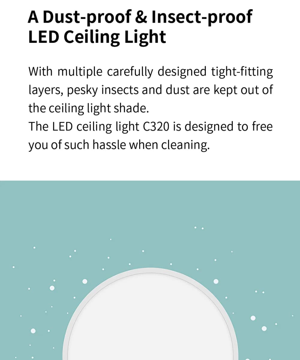 إصدار عالمي: مصباح سقف ذكي Yeelight LED PRO مع اتصال Wifi، قابل للتعتيم، تحكم صوتي ذكي متوافق مع Apple Homekit، درجة حرارة لون 2700-6500 كلفن - 4