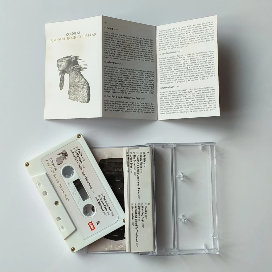 Classic Coldplay Music Tape A Rush of Blood to the Head Album Parachutes Cassettes Cosplay Recorder Soundtracks Box Party Music - 6