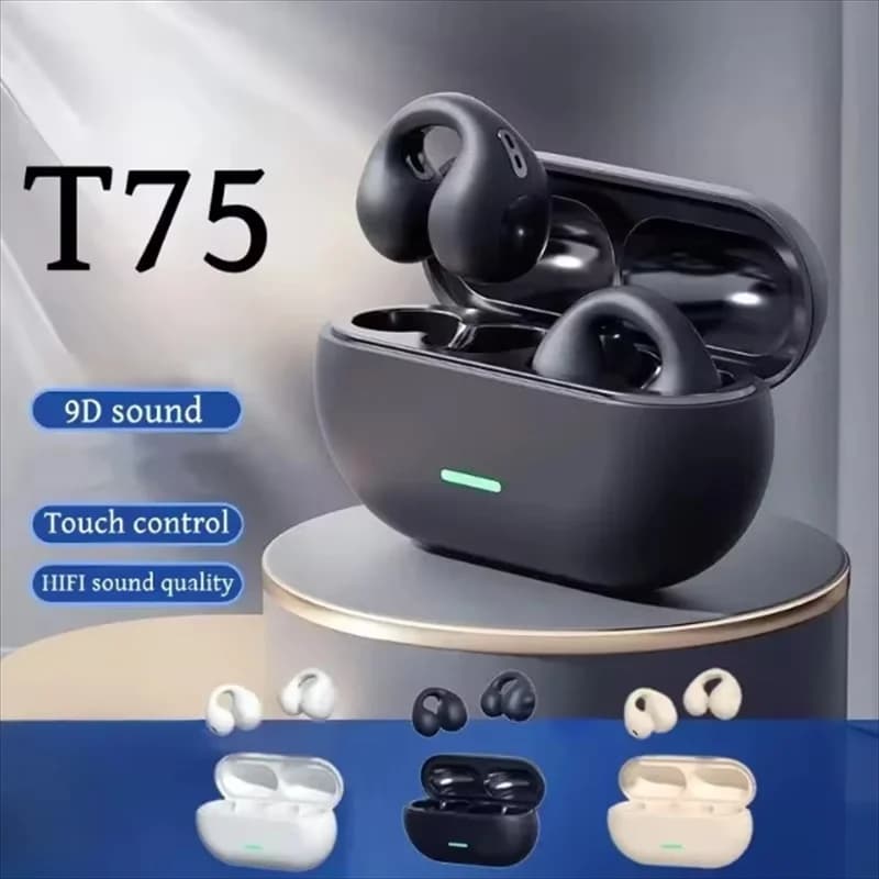 سماعات رأس لاسلكية أصلية T75 TWS تحكم باللمس سماعات بلوتوث سماعات أذن رياضية سماعات موسيقى لـ Iphone هواتف Xiaomi - 6
