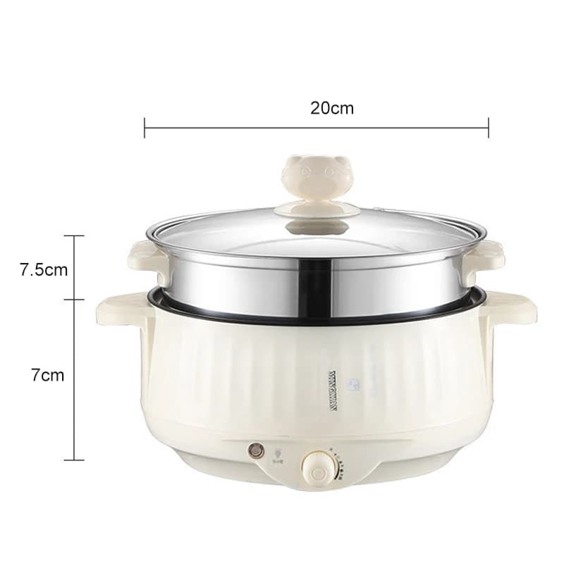 مقلاة كهربائية متعددة الوظائف لطباخ الأرز مقلاة غير لاصقة أواني طهي متعددة الحساء للمطبخ 1.7L/2.7L/3.2L - 6