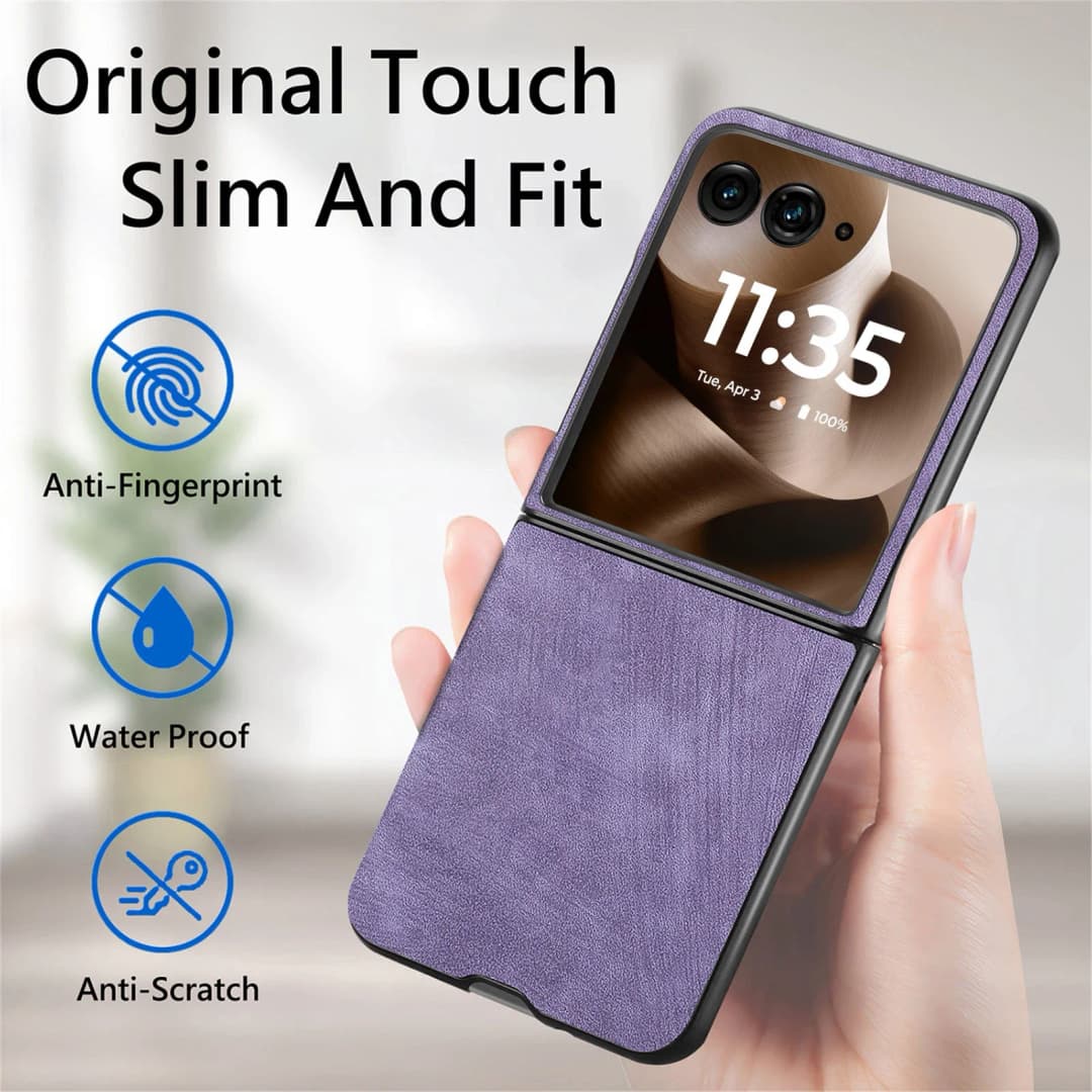 Motorola Razr 60 50 40 Ultra Retro Leather Phone Case - Shockproof Fall Prevention Cover for Moto Razr 60 50 40 Models - 2