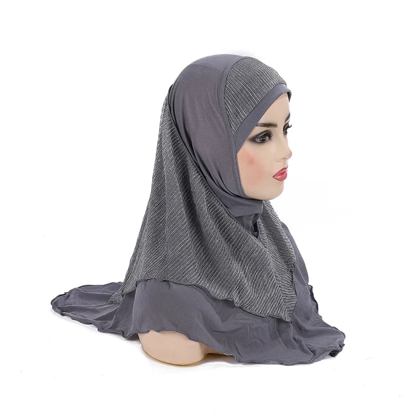 حجاب صلاة للبالغين أو الفتيات الكبيرات مقاس متوسط 70*60 سم، حجاب مسلم، وشاح حجاب إسلامي، قبعة، غطاء رأس أميرة - 4
