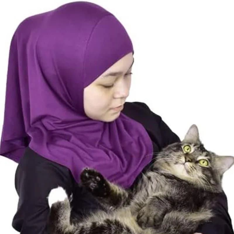سهلة الارتداء للفتيات والأطفال المسلمات قطعة واحدة من أميرا حجاب عملي وشاح فوري أغطية رأس مريحة إسلامية لـ (2-7 سنوات) - 6
