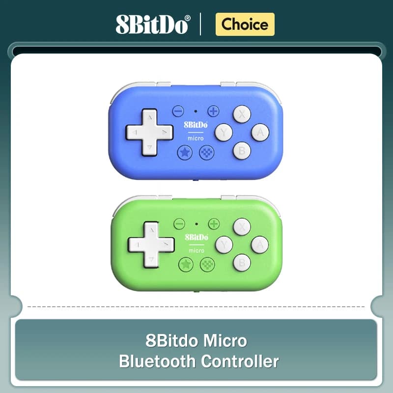 ذراع تحكم ألعاب بلوتوث 8Bitdo Micro صغير الحجم لسويتش، أندرويد، وراسبيري باي، يدعم وضع لوحة المفاتيح