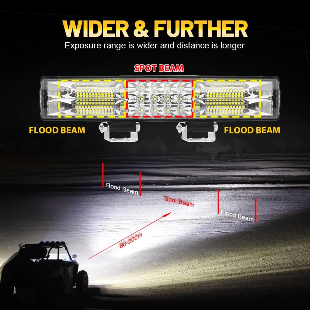شريط إضاءة LED CO LIGHT 40 بوصة 780 واط 3 صفوف مصباح ضباب LED للقيادة مزيج إضاءة الطرق الوعرة إضاءة عمل LED لسيارات UTE ATV UTV SUV - 5