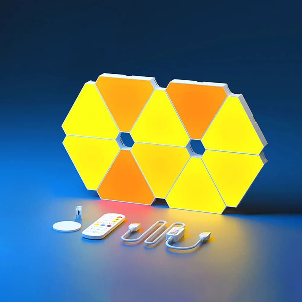 LED Triangular Quantum Lamp RGB Wall Lamp Smart Pickup Rhythm Background Light For Bedroom Bedside Night Light Office Decoration - 5