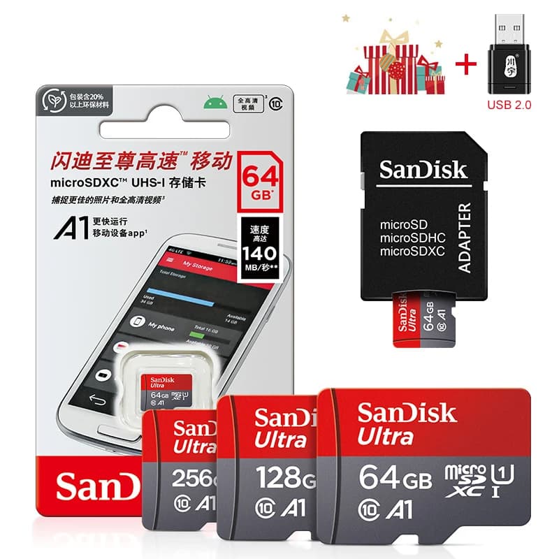 100% أصلي SanDisk بطاقة Micro SD سعة 64 جيجابايت من الفئة 10 بطاقة TF ذاكرة 64 جيجابايت لأجهزة الهاتف الذكية والأجهزة اللوحية