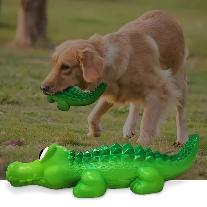 Durable Latex Chew Toy for Aggressive Bite Shark Dog Squeaky Ball Loud Crunching Noise Teeth Cleaner Molar Toys Puppy Weaning - 4