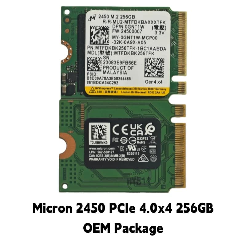 قرص صلب داخلي Crucial P310 بسعة 1 تيرابايت و2 تيرابايت وMicron 2450/2550 بسعة 256 جيجابايت PCIe Gen4x4 2230 NVMe M.2 SSD لتحسين جهازك - 4