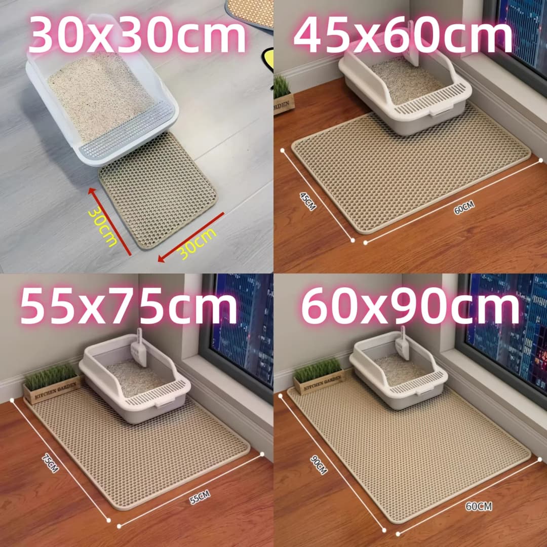 Extra Large Cat Litter Mat Heavy Duty Waterproof 2 Layer Non Slip Washable Pet Floor Protector Litter Box Sand Stopper - 6
