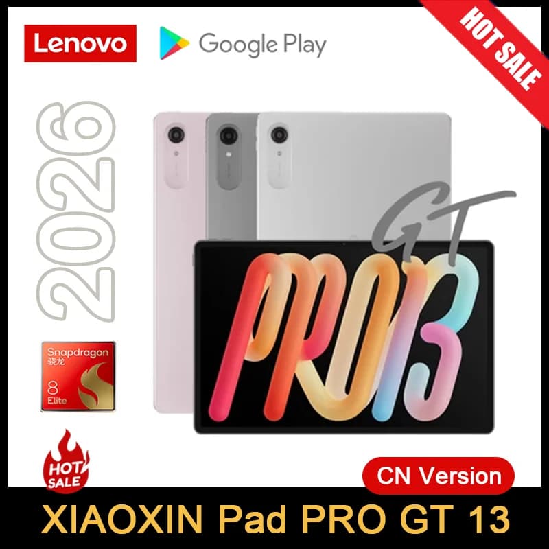 جهاز لوحي Lenovo Xiaoxin Pad Pro GT 13 بمعالج Snapdragon 8 Elite، شاشة LCD مقاس 13 بوصة بدقة 3.5K ومعدل تحديث 144 هرتز، بطارية 12000 مللي أمبير، سعة 128 جيجا بايت، يعمل بنظام Android، طراز TB378FC