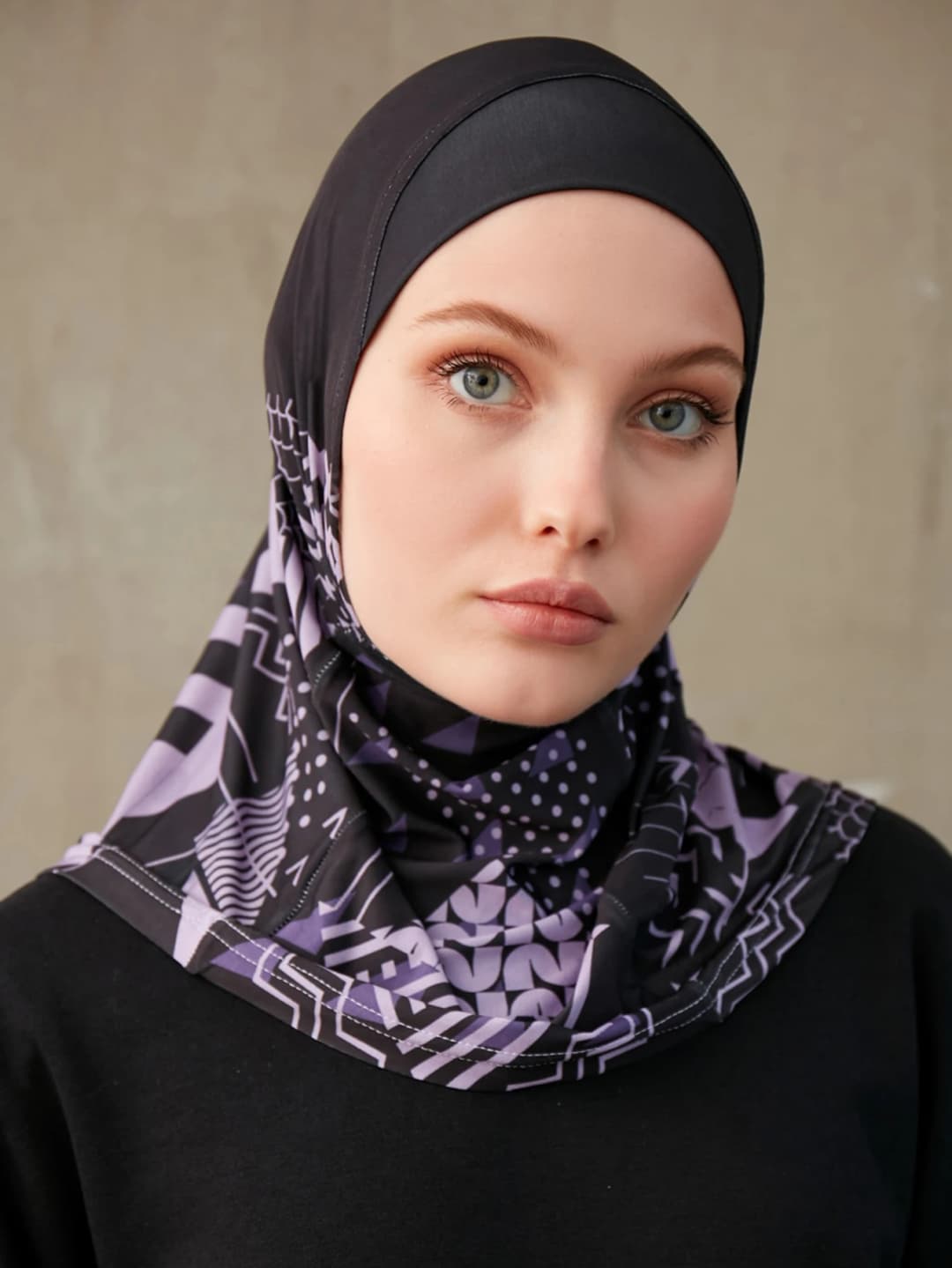 حجاب داخلي إسلامي جيد التهوية للنساء ، عمامة إسلامية ، طباعة هندسية ، غلاف رأس بنمط ، عقال فوري للسيدات ، حجاب داخلي - 6
