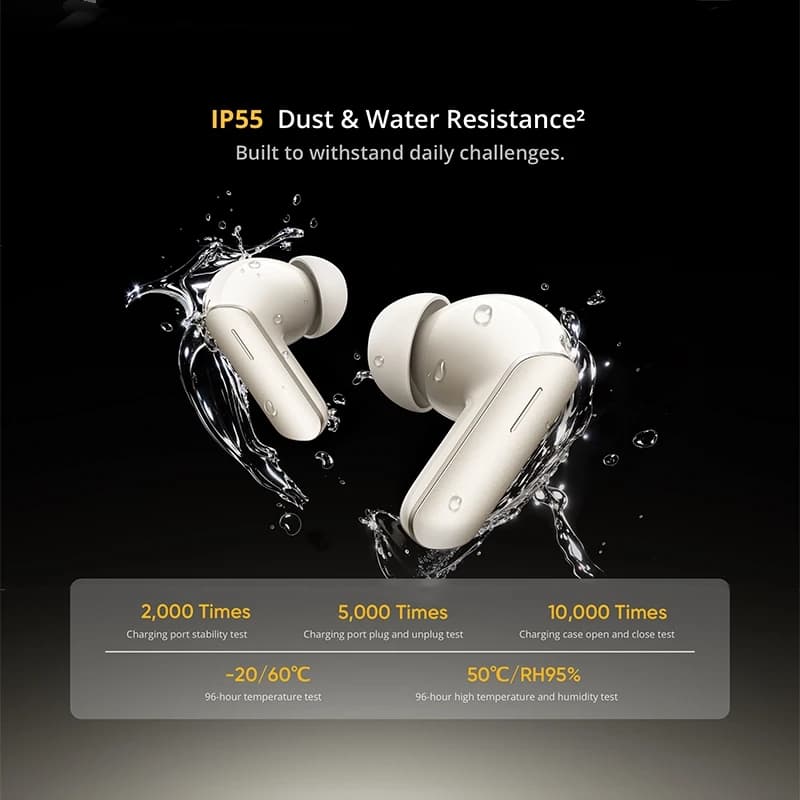 Global Version realme Buds Air 7 TWS Earphone 52dB Noise Cancellation 52 Hours Battery Life 12.4mm Bass Driver LHDC 5.0 IP55 - 5