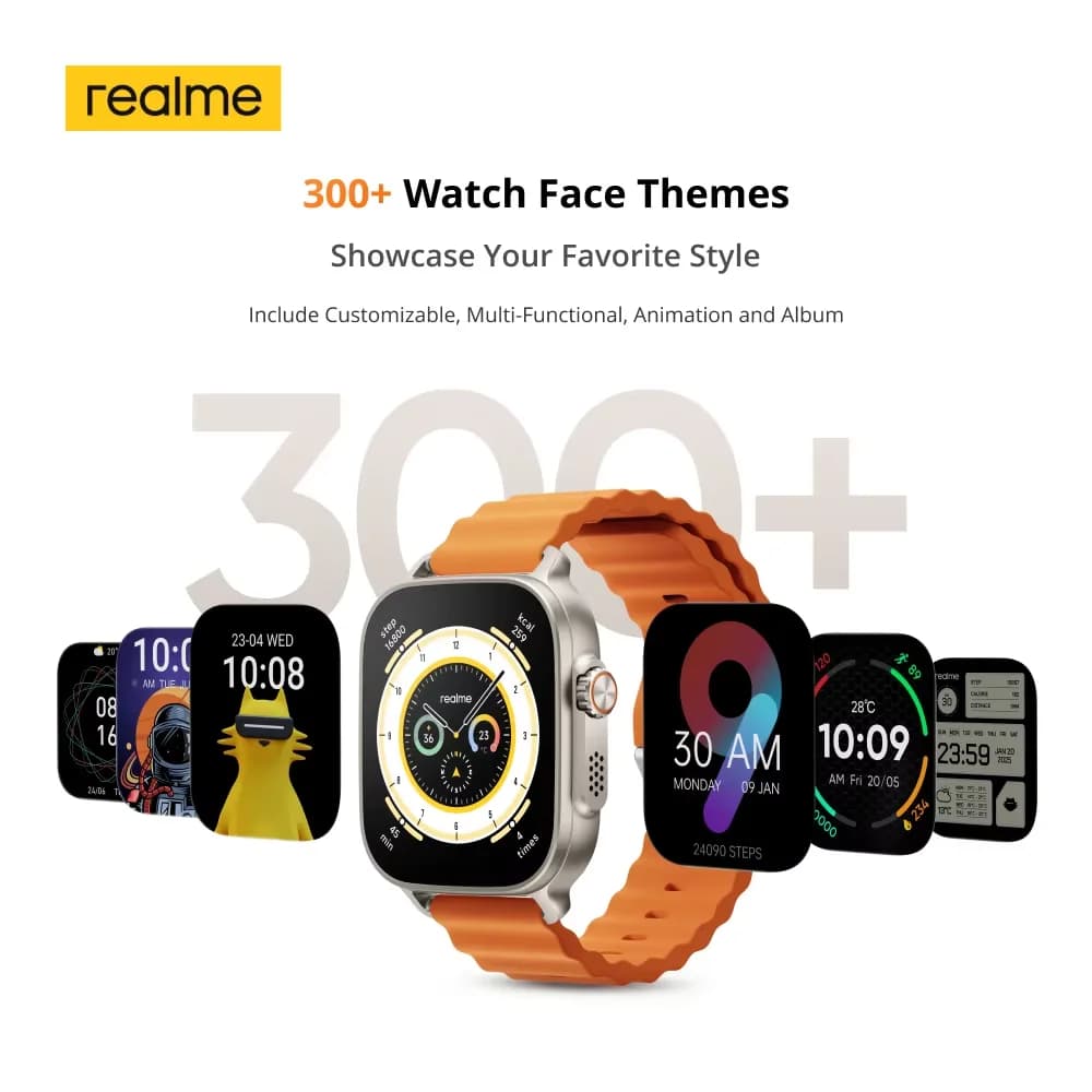 إصدار عالمي realme watch 5 شاشة 1.97 بوصة 600nits AMOLED بطارية 460mAh تدوم حتى 14 يومًا 300+ ثيم دعم GPS GNSS مقاوم للماء IP68 - 4