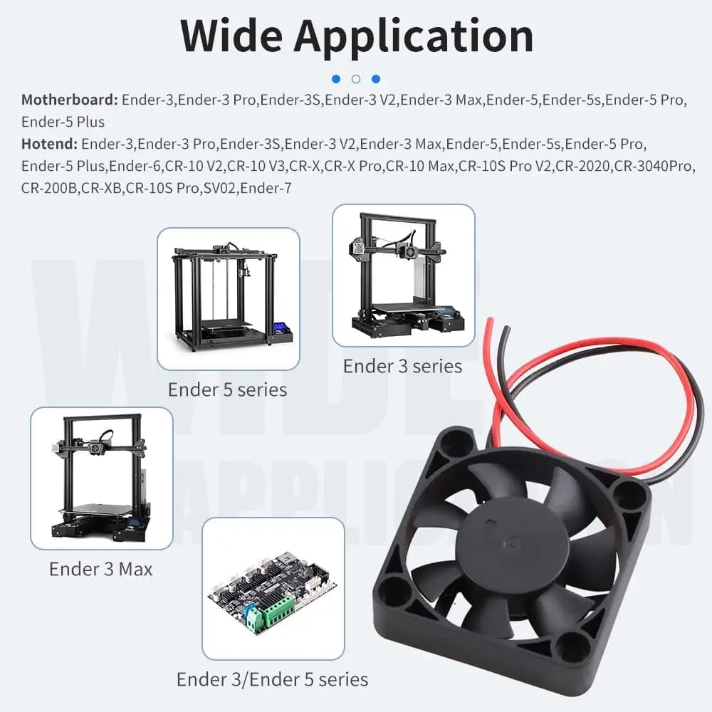 2pcs Creality Original 4010 Fans,3D Printer Accessory 4010 Axial Flow Fan 24V,  Extruder Hot End Fan  for Ender 3 / Ender 3 Pro - 3